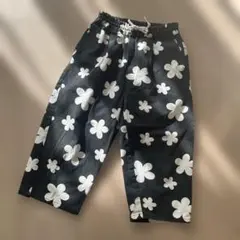 ローリーズファーム　花柄　ロングパンツ 100 黒　シェフパンツ