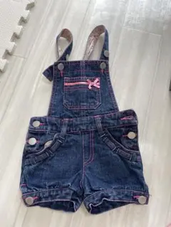 デニム ショートオーバーオール 90