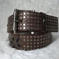 ORCIaNI スタッズ ストーン レザー ベルト Y2K archive