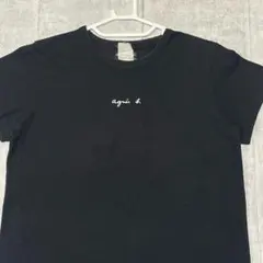 Agnes b. ブラック Tシャツ ホワイトロゴ 日本製 黒 アニエスベー