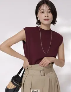 Apuweiser-riche バックチェーンフレンチスリーブニット