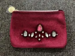 ［即購入OK］即発送可能！Francfranc バーガンディポーチ　ストーン付き