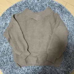 AZUL ベージュ リブ編み 長袖セーターリバーシブル可能☆