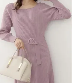 PROPORTION マトンスリーブニットワンピース(Sサイズ)