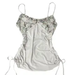 ❤︎00s fairycore 平成ギャル 姫ギャル 姫系 シャーリング花柄キャミ