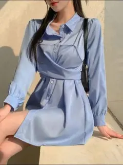 DAZY（SHEIN）長袖 シャツスタイル ワンピース