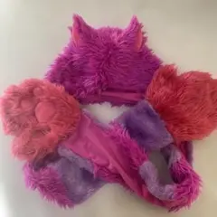 【タグ付き】ディズニー チェシャ猫 マフラーキャップ ファンキャップ 公式