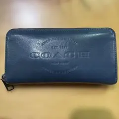 COACH ネイビー レザー 長財布　ウォレット
