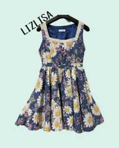 春夏物　LIZ LISA リズリサ　花柄　ノースリーブ　ワンピース 0 ブルー