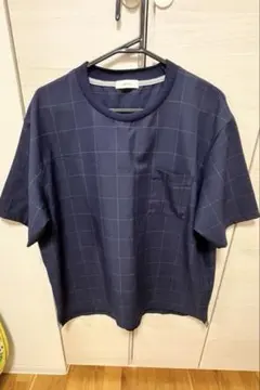 【最終値下】Ships any 半袖Tシャツ　ネイビー　チェックのサムネイル