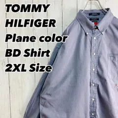 90s TOMMY HILFIGERワンポイン刺繍ロゴ ボタンダウンシャツ BG