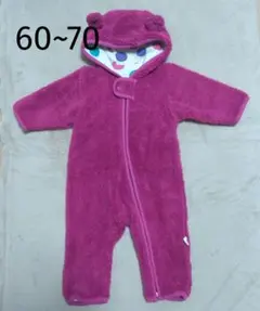 カバーオール アウター モコモコ 着ぐるみ ピンク 60 70