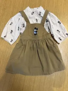 petit main ミニー　ワンピース　ジャンパースカート&プラウス　80㎝