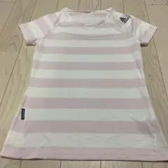 adidas アディダス ボーダー柄半袖Tシャツ ピンクのサムネイル