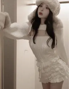 ダーリッチ フリルニットコンビネゾン