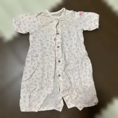 no.26 花柄ロンパース ホワイト hotbiscuits 50-60cm