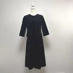 ブラックフォーマル　ワンピーススーツ　セットアップ　冠婚葬祭　礼服　喪服　黒