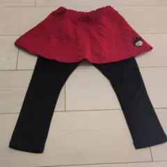 スカート付きレギンス 95cm 赤/黒