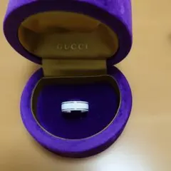 GUCCI　グッチアイコンリング　ブラック　AU750刻印　 GUCCI グッチアイコンリング ブラック AU750刻印 17号 - メルカリ