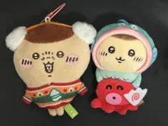 ちいかわ×サンリオキャラクターズ デスクトップひっかけぬいぐるみ　くりまんじゅう