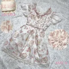 【美品】LIZLISA キャンディリボンレース パフスリーブ 半袖 ワンピース