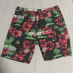 old Stussy ハイビスカス柄 ショートパンツ 32インチのサムネイル