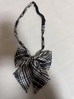 制服リボン　チェック柄リボン ブラウン・ホワイト