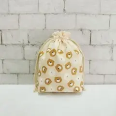 くまさん巾着　コップ袋　裏地付き　給食袋　ベア