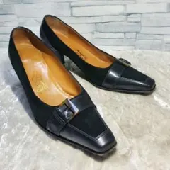 【美品】✨サルヴァトーレフェラガモ 24cm パンプス 黒 スエード 7C