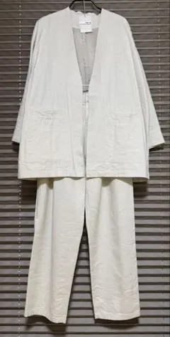 新品　エヴァムエヴァ　evameva シルクリネンセットアップ　ジャケット