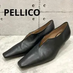 PELLICO】美品ペリーコ ポインテッド ゴールド金具 アイレット