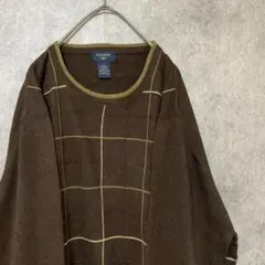 90s vintage 柄ニット　セーター　メンズ　M アクリル　古着　Y4