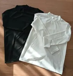 長袖カットソー 2色セット (ブラック・ホワイト)