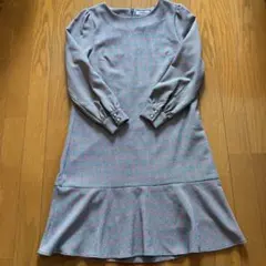 美品！オンワードFeroux 長袖ワンピース　オン、オフ両方使える！フレア膝丈