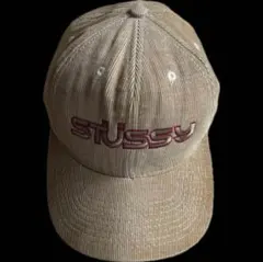 “90s 白タグ” old stussy 刺繍ロゴ コーズ 6パネルキャップ
