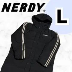 NERDY ストライプロングダウンジャケット　Lサイズ　ノルディーのサムネイル