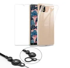 AQUOSガラスフィルム+ケース+両用ストラップ付き スマホカバー 超薄型