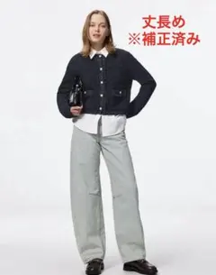 GU バレルレッグジーンズA+EC 丈長め M 62 BLUE 補正済み 未使用