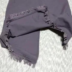 flfenパープル フリンジ裾ミモレ丈 タイトスカートM春夏用