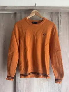 【値下げ】FRED PERRY フレッドペリー オレンジ ニット セーター