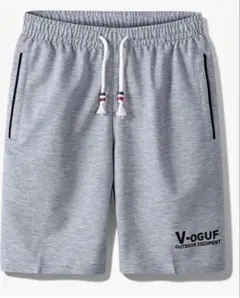【新品】YEENASY メンズ ハーフパンツ ショートパンツ グレー　Lサイズ