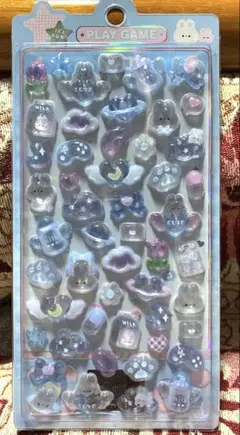 ボンボンドロップシール 海外製 3D立体シール 青系