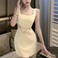 韓国ドレス ツイード リボン タイトドレス キャバ ラウンジ キャバクラ ドレス