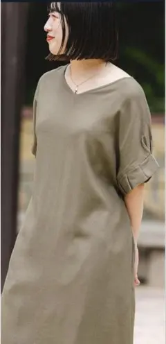 ITEMS URBAN RESEARCH オリガミタックリネン混 ワンピース