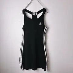 adidas オリジナルス　レディース　タンクトップ　ワンピース　刺繍ロゴ　古着
