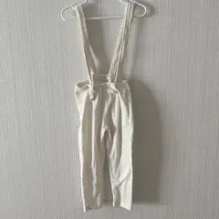 アイボリー ストライプ サスペンダー付きパンツ