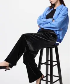 【新品未使用】大人気完売品UNIQLO ソフトベロアイージーパンツ　ブラック　S