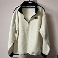 ハーフジップ フリース ホワイト ブラック