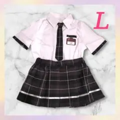コスプレ用制服 L ハロウィン 仮装 JK制服 高校生制服 チェックスカート