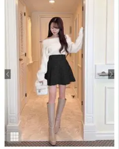 GRL インパン裏地付きツイードスパンコールミニスカート